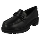 LADIES CLARKS ORIANNA BIT CHUNKY LOAFERS DRESS SLIP ON LEATHER SHOES SIZE
