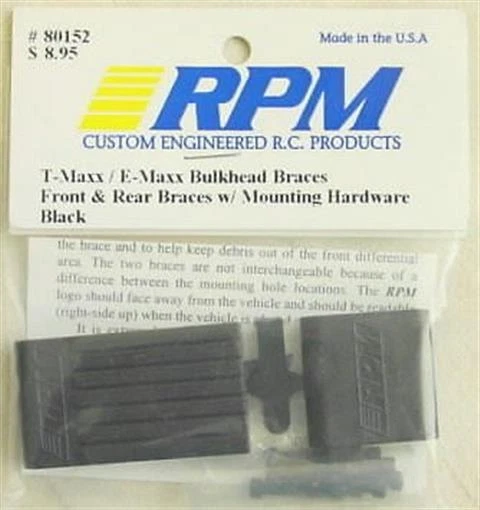 T-Maxx Black Front & Rear Bulkhead Braces - Image 1 of 1