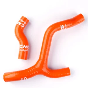 2011-2015 KTM 250 350 SXF XC-F Silicone Radiator Coolant Y Hose Kit Orange Pipe - Picture 1 of 8