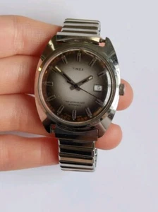 Vintage 1974 Timex Watch Water Resistant Automatic Sunburst 47550 03274- Runs! - Picture 1 of 8