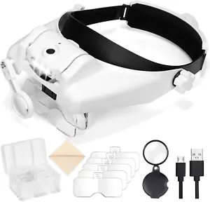 Hands-Free Magnifying Glass - 1X to 14X with 6 Lenses for Close Work - Picture 1 of 12