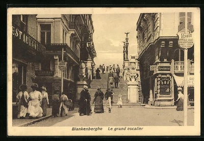 CPA Blankenberghe, le grand escalier 1909  - Photo 1/2