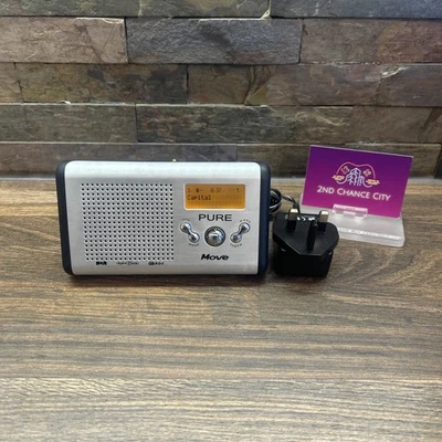 Pure Move DAB FM Portable Radio with Rechargeable Battery - Charger - Tested - Image 1 of 4