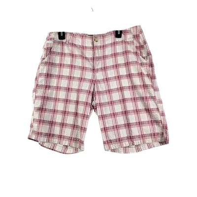 Dockers Collection Plaid Shorts Favorite Fit Size 14 Women Golf Bermuda Pink - Image 1 of 4