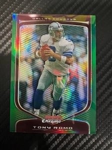 2009 Bowman Chrome Green Refractor #4 Tony Romo Cowboys 59/99 - Picture 1 of 3