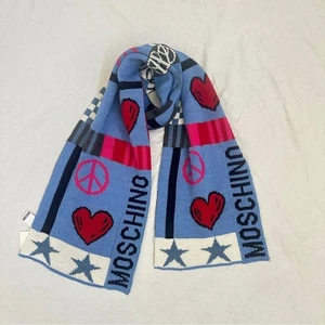 Moschino Vintage Wollmischung Herz Peace Schal Made in Italy - Bild 1 von 11
