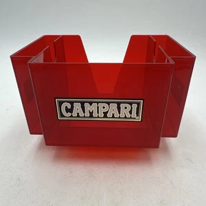 Campari Barware Bar Caddy Napkin Holder Red Sturdy Plastic Brand New 9"x 9"x 7" - Picture 1 of 14