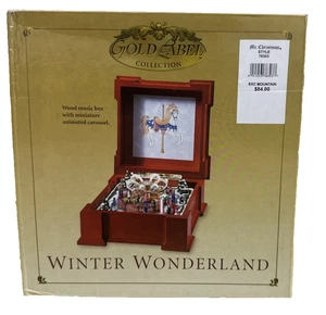 2001 Mr. Christmas Gold Label Winter Wonderland Wood Music Box with carousel - Picture 1 of 3
