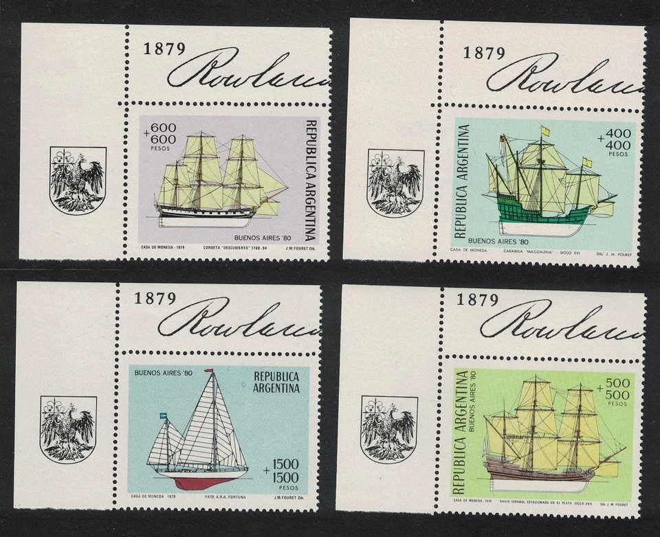 Argentina Sailing Ships 'Buenos Aires '80' Stamp Exhibition 4v 1979 MNH - Image 1 of 1