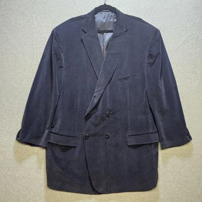 Blazer Ermenegildo Zegno Para Hombres 76R Azul Cuadros Terciopelo Algodón Mezcla Cachemira Cashco Foto 1 de 4