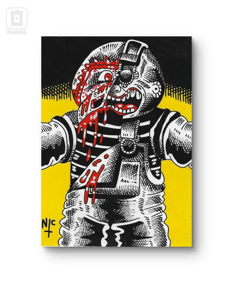 GPK CUSTOM,  SKETCH CARD, INKS ON GLOSS PAPER, CORRECT SIZE!, Over AL - Image 1 of 1