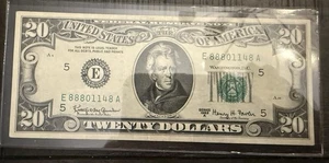 US $20 Federal Reserve Note Richmond VA Ungraded Series 1963A Serial E88801148A - Picture 1 of 4