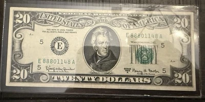 US $20 Federal Reserve Note Richmond VA Ungraded Series 1963A Serial E88801148A - Image 1 of 4