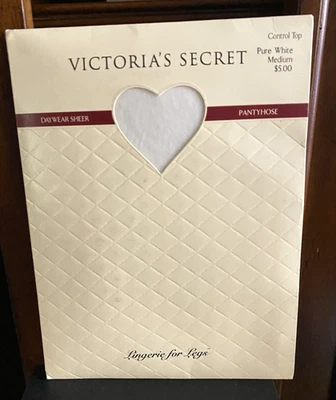 Victoria's Secret Control Top Pure White Medium Daywear Sheer Pantyhose New - Image 1 of 3