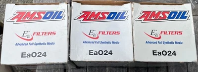 Filtro de aceite de rendimiento tres (3) AMSOIL Ea024 25.000 millas COMPLETAMENTE SINTÉTICO -NOS- Foto 1 de 4