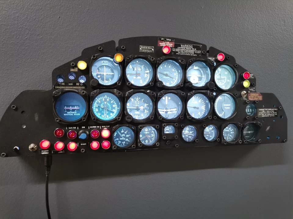 1:1.5 Scale T33 Aircraft Cockpit Panel - RGB Illuminated Wall Decor - Image 1 of 4