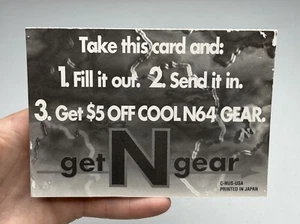 Tarjeta de registro Nintendo 64 N64 Get N Gear Nintendo Power Insert C-NUS-USA - Imagen 1 de 3