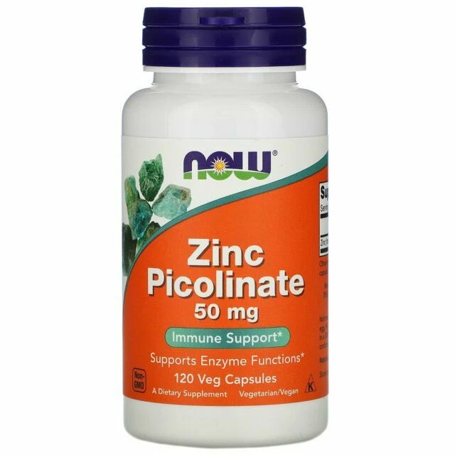 NOW Foods Zinc Picolinate 50mg Immune Support Capsule - 60 Count