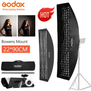 US Godox 2 Pack 9"x35" Portable Rectangular Honeycomb Grid Bowens Mount Softbox - Picture 1 of 18