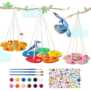 3Pack Bird Feeders Arts & Crafts Wooden Painting Kit DIY for Kids Ages 3-8 Gift - Picture 1 of 9