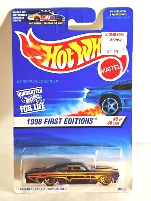 Фиолетовая наклейка Hot Wheels 65 Impala Lowrider 1998 первое издание игрушки K B - Изображение 1 из 4