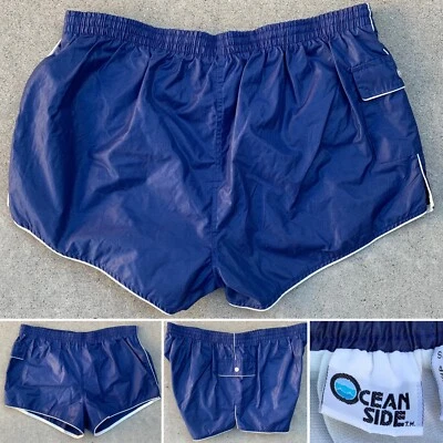 vintage Ocean Side swim shorts trunks short shorts size fits 40/42 80s 1980s - Image 1 of 4