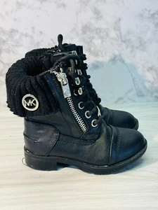 MICHAEL KORS Girls SIZE 7 LIL DONNA BLACK BOOTS SLIGHTY - Picture 1 of 5