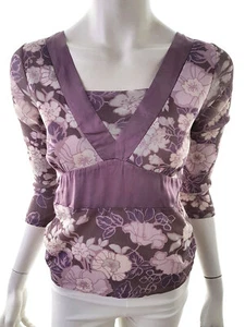 Monsoon T. 38 Morado Blusa Manga 3/4 - Imagen 1 de 5