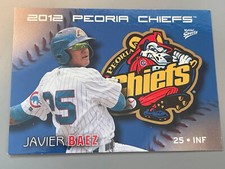 2012 Peoria Chiefs Multi-Ad #1 Javier Baez Jacksonville Florida FL Baseball Card