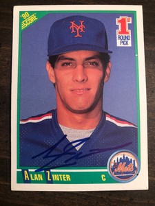 1990 Score Alan Zinter #671 Auto Signed Autograph Mets 