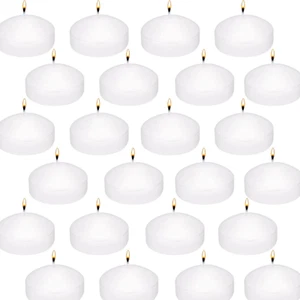 Floating Candles 24 Pack, 2 Inch Long Lasting Small Unscented White Floating Can - Picture 1 of 12