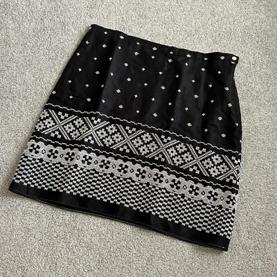 - Falda Max Studio Lino Punto de Cruz Blanco y Negro EE. UU. 12 Foto 1 de 4