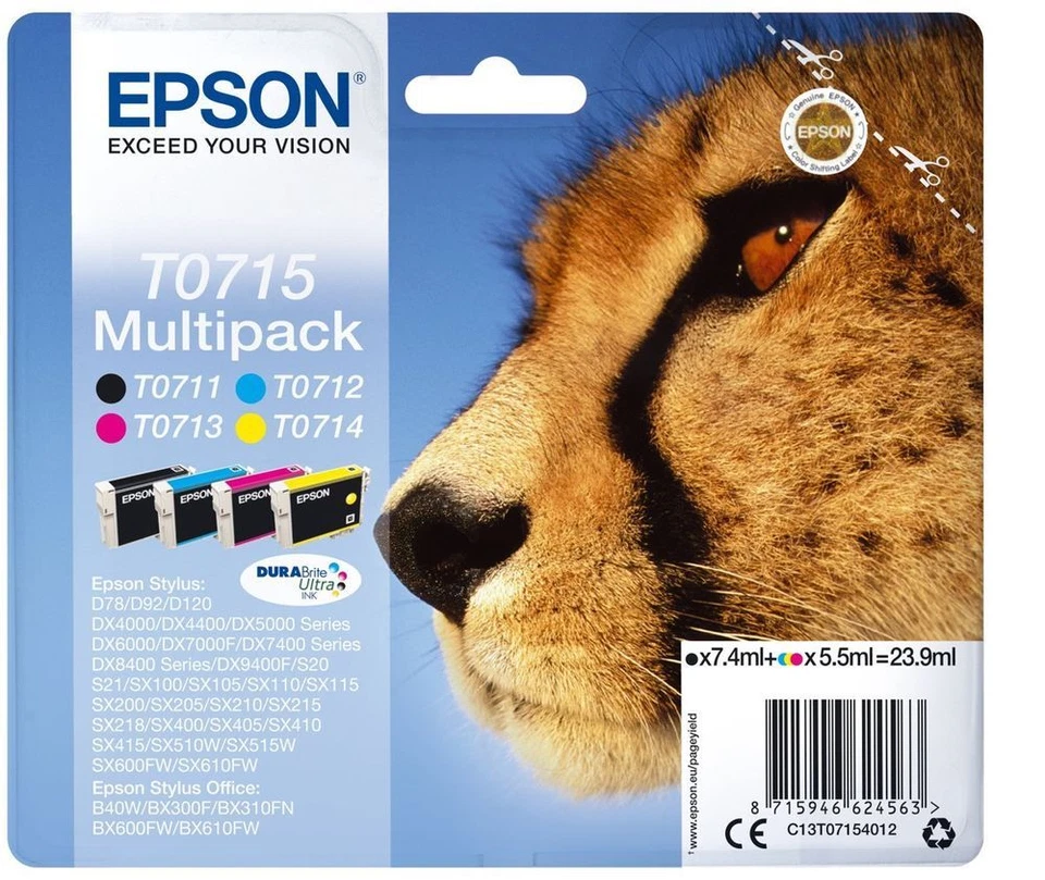 Epson T0715 Multipack Ghepardo Original Tintenpatrone - Bild 1 von 1