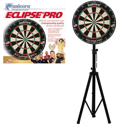 Portable Darts Tripod Stand + Unicorn Eclipse Pro 1 PDC Dartboard Bundle - Image 1 of 4