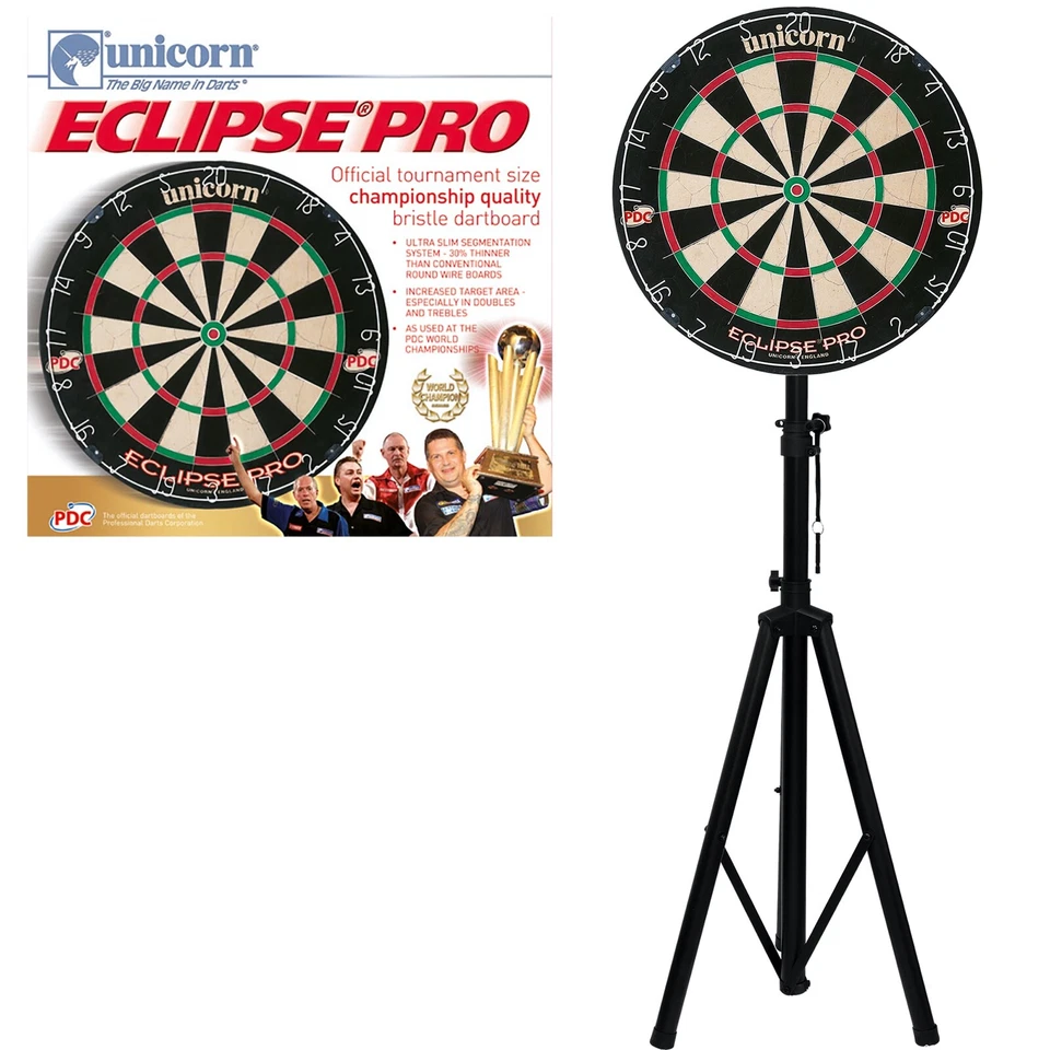 Darts Reiseständer Stativ Board Halter + Einhorn Eclipse Pro 1 PDC Dartboard - Bild 1 von 4