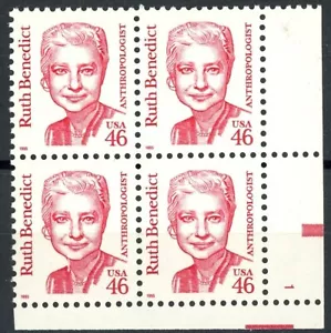 Ruth Benedict Plate Block of 4 Plate 1 MNH Scott's 2938 # Positions Available - Picture 1 of 2