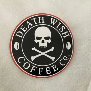 Death Wish Coffee Logo STICKER Decal 3¾" Skull Bones Coffee Beans - Picture 1 of 3