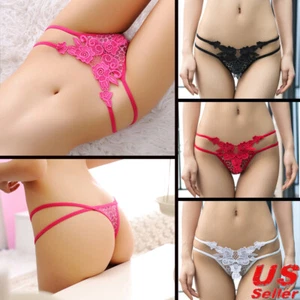 Women Sexy Lingerie Lace Floral Brief Panties Thong Knicker Underwear US FAST - Picture 1 of 31