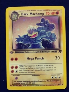 Vintage Team Rocket 1st Edition Dark Machamp Holo Pokemon Card 10/82 EXCELLENT - Picture 1 of 5