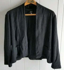 Cárdigan para mujer Eileen Fisher 100 % lana gris oscuro frente abierto talla grande - Imagen 1 de 10