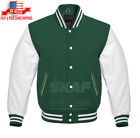 Varsity Jacket Form Men Letterman Baseball School Collage Jacket Wool & Leather