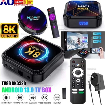 Smart Android TV Box 13 8K HD Stream Player WiFi Bluetooth Voice Stream Player - image 1 of 4