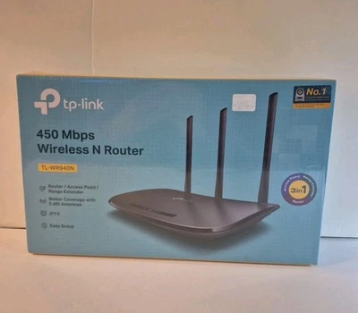 TP-Link 450Mbps Wireless N Router TL-WR940N-Range Extender Fast Internet NIB  - Image 1 of 4