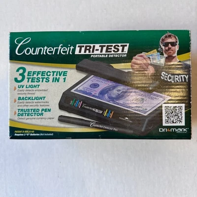 Detector ultravioleta portátil Dri-Mark falso Tri Test (efectivo, identificaciones, etc.) Foto 1 de 4