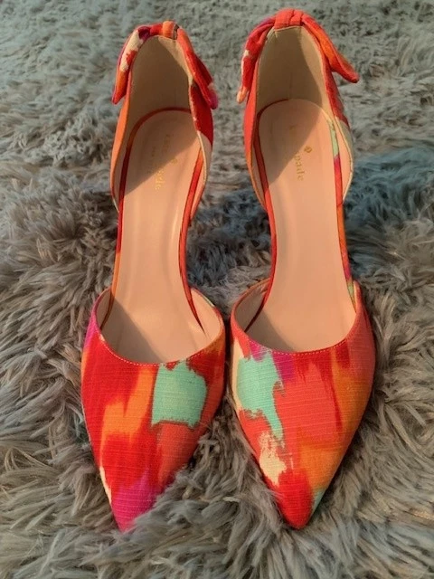 Zapatos de salón Kate Spade para mujer talla 9,5 multicolor con lazo hechos en Italia D'Orsay Foto 1 de 4