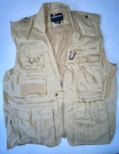 Humvee Safari Vest Mens Sz XL Khaki Multi Pocket Utility Photography Outdoor - Picture 1 of 14