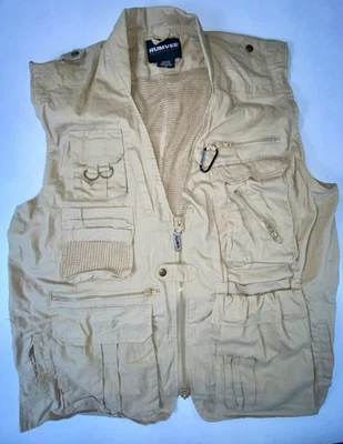 Humvee Safari Vest Mens Sz XL Khaki Multi Pocket Utility Photography Outdoor - Image 1 of 4