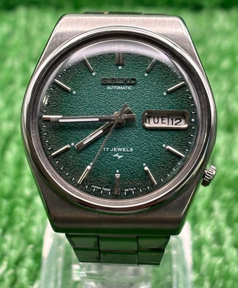 Винтажные автоматические мужские часы Seiko 5 || зеленый циферблат || 17 камней - Изображение 1 из 4