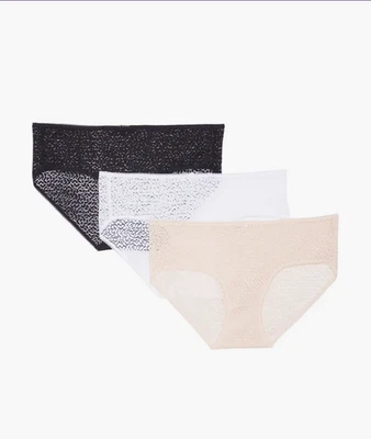 Paquete de 3 calzoncillos hipster DKNY modernos de encaje MULTICOLOR L Foto 1 de 4