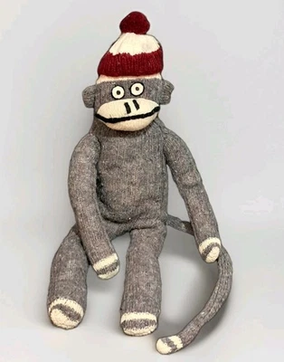 Extremely Rare Vintage OOAK Handmade Creepy SOCK MONKEY 21" - Image 1 of 3